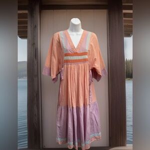 $385 COREY LYNN CALTER ANTHROPOLOGIE Dress S MIRANDA Midi Kimono Sleeves LNWOT